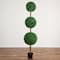 7ft. UV Resistant Artificial Triple Ball Boxwood Topiary Tree (Indoor/Outdoor)